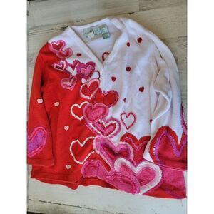 Design options Philip Jane Gordon Valentine's heart cardigan red white‎